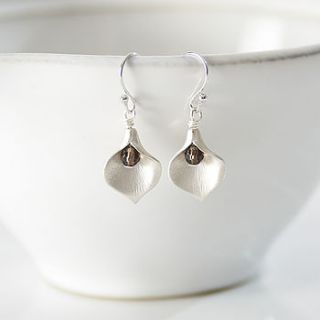 little silver plated lily drop earrings by simply suzy q