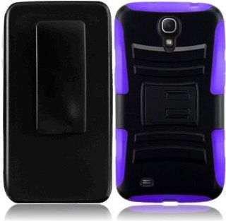 Samsung Galaxy Mega 6.3 I527 ( AT&T , Metro PCS , Sprint , US Cellular ) Phone Case Accessory Sensational Purple Dual Protection Impact Hybrid Cover with Holster Combo and Built in Kickstand comes with Free Gift Aplus Pouch Cell Phones & Accessori