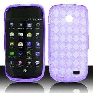 Transparent Clear Purple Flex Cover Case for Samsung T528 SGH T528G Cell Phones & Accessories
