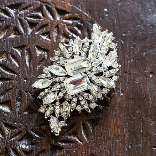 crystal chunky two stone crystal brooch by anusha
