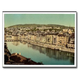 The Limmatquay, with Polytechnic, Zurich, Switzerl Post Card