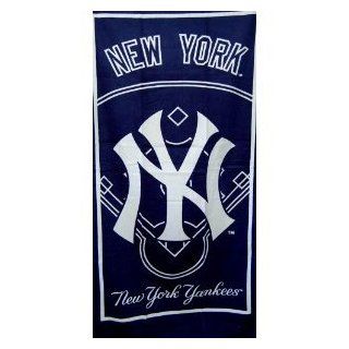 New York Yankees White Border Baseball   Fiber Reactive Pool/Beach/Bath Towel  