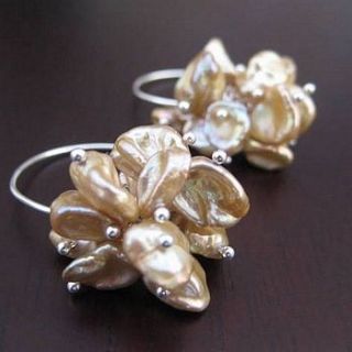 champagne earrings by evy designs