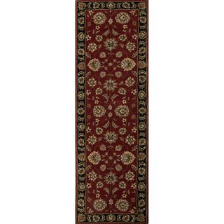 Hand tufted Traditional Oriental Red/ Orange Rug (26 X 8)
