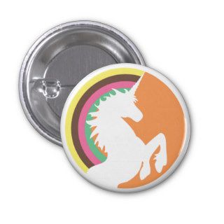 80's Retro Unicorn and Rainbow Button