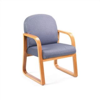 Boss Office Products Reception Arm Chair B9560 XX Fabric Gray, Finish Oak