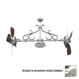 Yosemite Home Decor Typhoon 26 in Brushed Nickel Indoor Downrod Mount Ceiling Fan with Light Kit and Remote