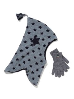 Star Hooded Hat & Glove Set by Melton
