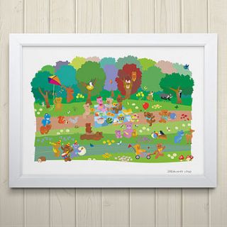 teddy bears' picnic fine art print by art adventure
