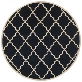 Safavieh Handmade Contemporary Moroccan Chatham Dark Blue Wool Rug (7 Round)