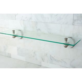 Satin Nickel Glass Bathroom Shelf
