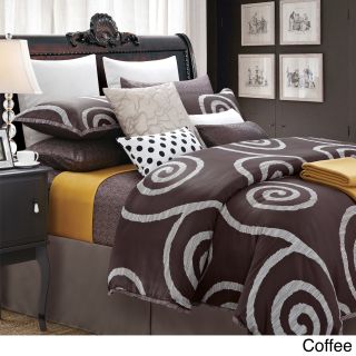 Everrouge Everrouge Serenty 7pc Cotton Duvet Set Brown Size Queen