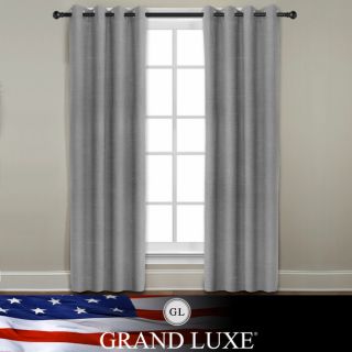 Grand Luxe Grey All Linen Gotham Grommet Window Panel