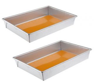 Technique AluminizedSteel Set of 2 9x13 Cake Pans with Silicone Liners —