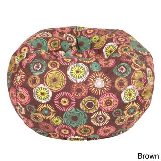 Gold Metal Products Starburst Pinwheel Pattern Small Cotton Bean Bag Chair Brown Size Small
