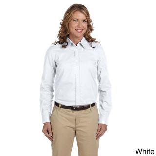 Chestnut Hill Womens Performance Plus Oxford Collared Top White Size XXL (18)