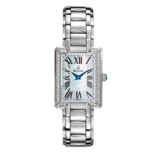 Ladies Bulova Diamond Collection Watch with Rectangular Mother of