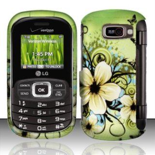 For LG Octane VN530 (Verizon) Rubberized Design Cover   Hawaiian Flowers Cell Phones & Accessories