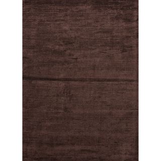 Hand loomed Solid Pattern Brown Area Rug (5 X 8)
