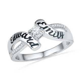 10 CT. T.W. Diamond Bypass Promise Ring in Sterling Silver (2 Names