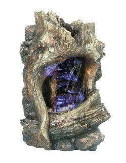 Hi Line Gift Tree Trunk Waterfall with LED Lite Decorative TableTop Fountain  Tabletop Garden Fountains  Patio, Lawn & Garden
