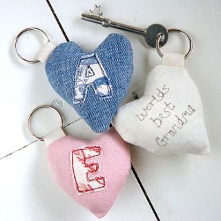 personalised heart keyring by milly and pip
