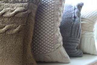 'quod' cushion in classic felt knit by melanie porter