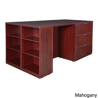 Regency Seating Stand Up 2 Lateral File/ 2 Desk Quad With Bookcase End Cherry Size Legal