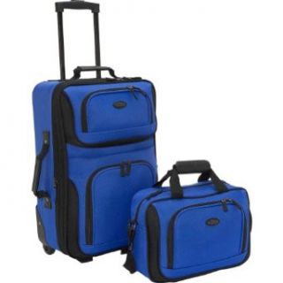 US Traveler Rio Two Piece Expandable Carry On Luggage Set, Royal Blue, One Size Clothing