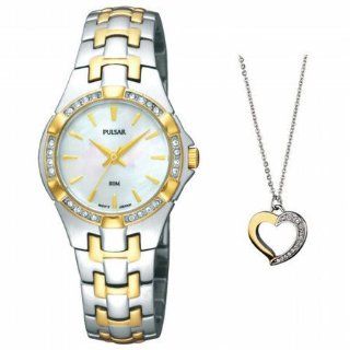 Pulsar Heart Pendant and Women's watch Box set #PTC536 Watches