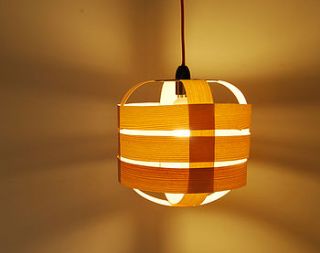 lantern wood veneer lampshade by randomlights