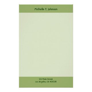 simple green border stationery paper