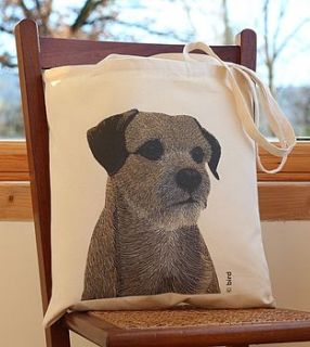 border terrier dog handy bag by bird