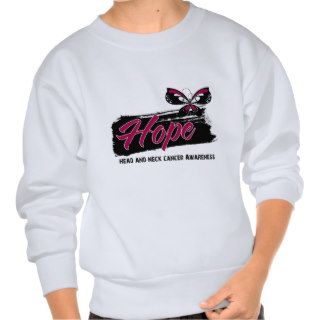 Hope Tattoo Butterfly Head and Neck Cancer Pullover Sweatshirts