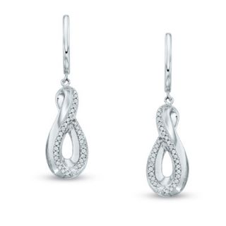 CT. T.W. Diamond Infinity Knot Dangle Earrings in Sterling Silver
