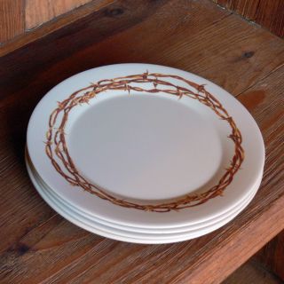 Cowboy Living Barbwire Melamine 9 inch Plates (set Of 4)