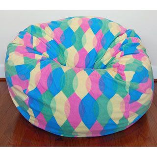 Ahh Products Color Drops Anti pill Fleece Washable Bean Bag Chair Blue Size Large