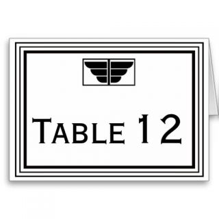 Vintage Art Deco Black White Frame #2 Table Number Greeting Card