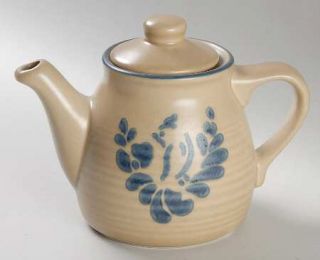 Pfaltzgraff Folk Art Individual Teapot & Lid, Fine China Dinnerware   Blue Flora
