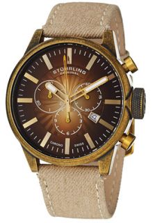 Stuhrling Original 468A.333T31  Watches,Mens Brown Dial Tan Leather, Casual Stuhrling Original Quartz Watches