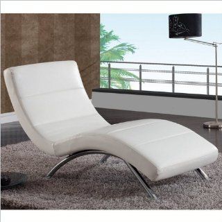 Shop Global Furniture USA Ultra Bonded Leather/Metal Chaise Lounge with White/Chrome Legs at the  Furniture Store. Find the latest styles with the lowest prices from Global Furniture USA