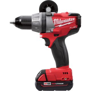 Milwaukee M18 Fuel Drill/Driver Kit — 1/2in. Chuck, M18 Compact RedLithium Batteries, Model# 2603-22CT  Cordless Drills