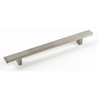 Contemporary 12 inch Rectangular Brushed Nickel Cabinet Bar Pull Handle (case Of 4)