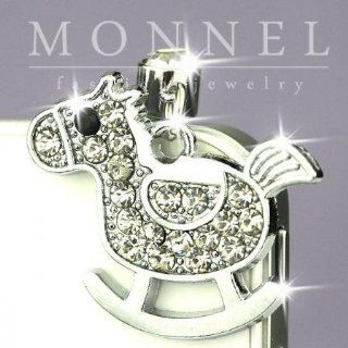 ip544 Cute Crystal Toy Horse Anti Dust Plug Cover Charm For iPhone 4 4S Cell Phones & Accessories
