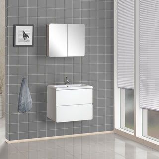 Dreamline Dreamline Wall mounted Modern Bathroom Vanity Set White Size Single Vanities