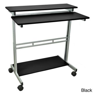 Luxor Mobile Stand up Computer Presentation Cart With Silver Gray Frame