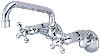 Pioneer 2PM540 Two Handle Wall mount Faucet, PVD Polished Chrome Finish   Touch On Kitchen Sink Faucets  