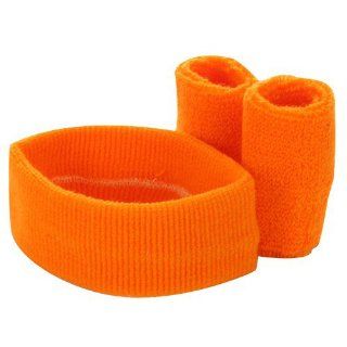 Solid Color Head and Wrist Band Set Orange  Sports Headbands  Sports & Outdoors