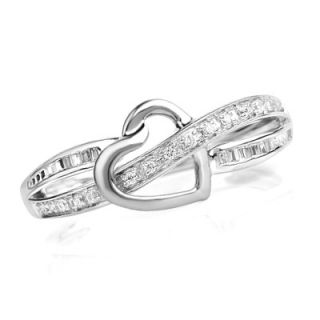 CT. T.W. Diamond Heart Promise Ring in 10K White Gold   Zales