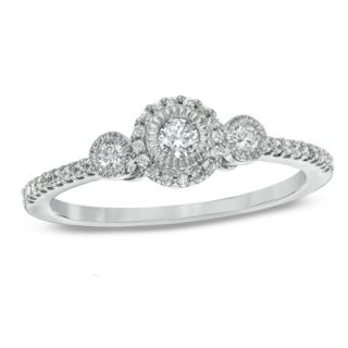 10 CT. T.W. Diamond Past Present Future® Promise Ring in 10K White
